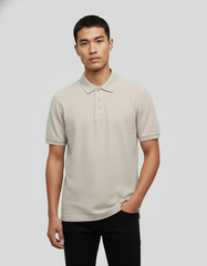Solid Polo T-shirt for Men - Beige