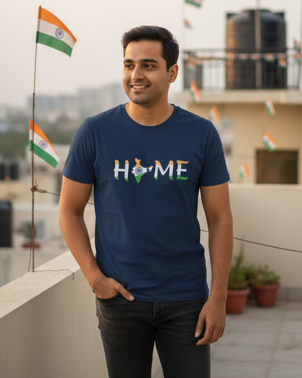 India is My Home T-shirt - Navy