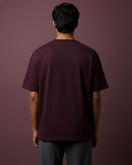 The Passport Collage Oversized Fit T-Shirt in Maroon