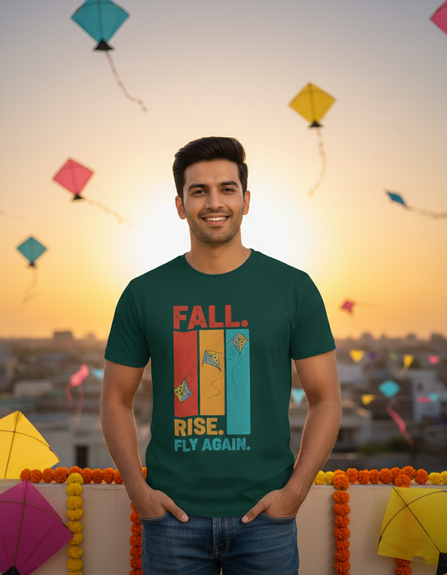 Fall Rise Fly Again T-shirt - Basil Green