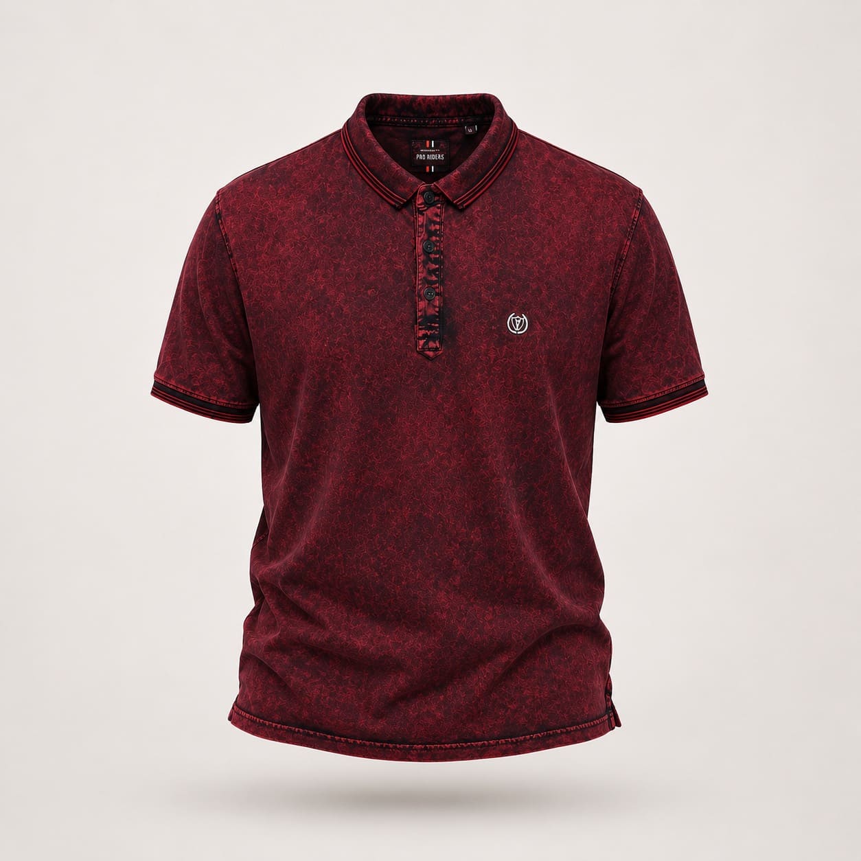 Men's Maroon Textured Polo T-Shirt