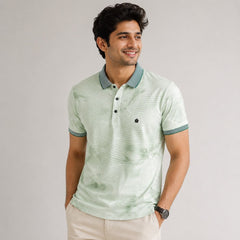 Men's Mint Green Tie-Dye Polo T-Shirt