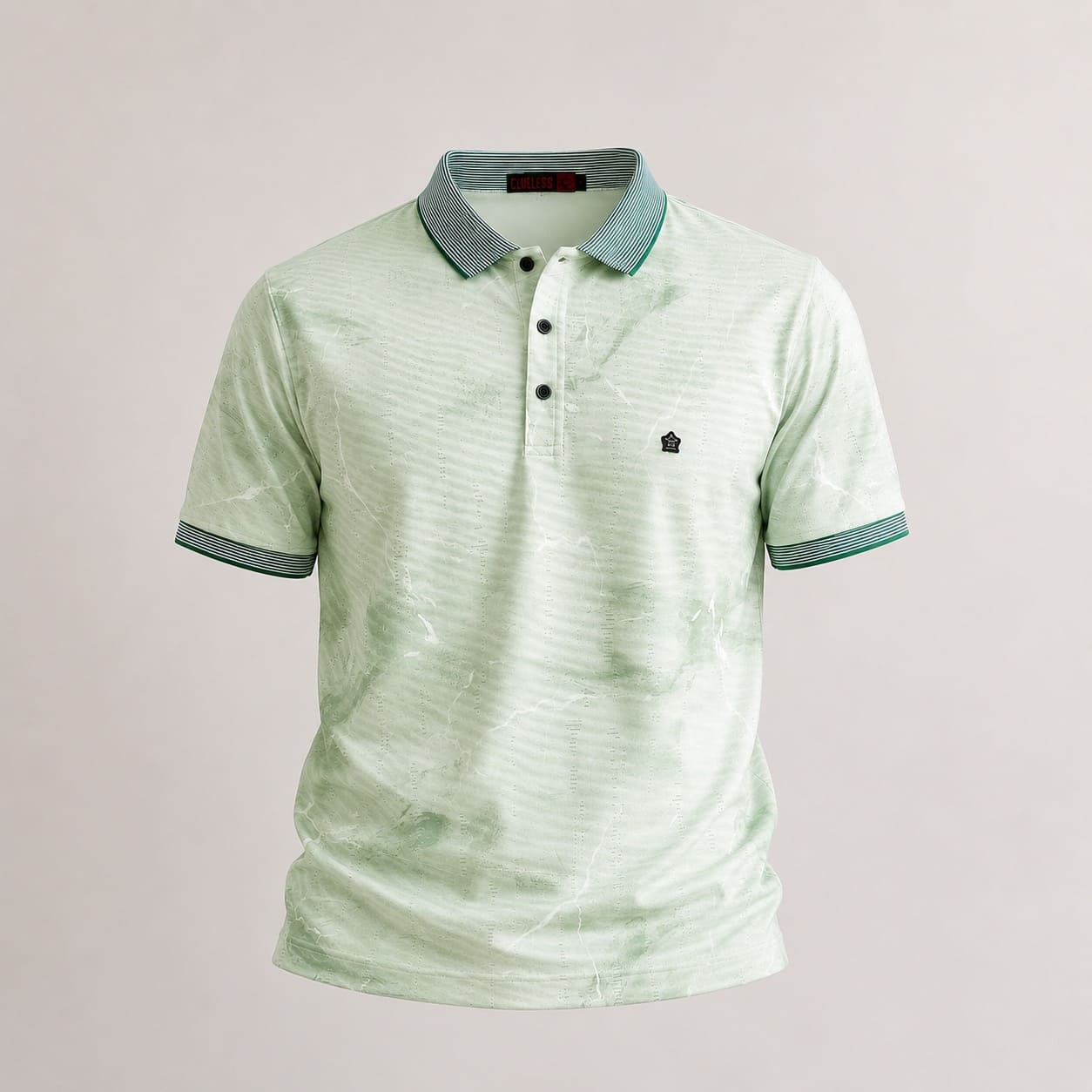 Men's Mint Green Tie-Dye Polo T-Shirt