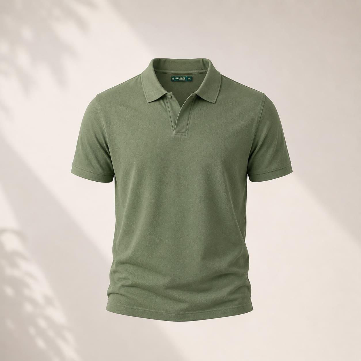 Men's Olive Green Solid Polo T-Shirt
