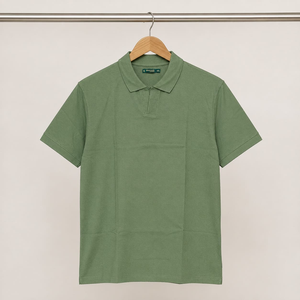 Men's Olive Green Solid Polo T-Shirt