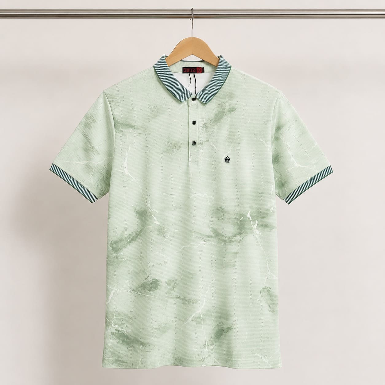 Men's Mint Green Tie-Dye Polo T-Shirt
