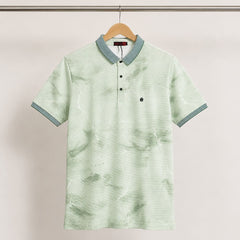 Men's Mint Green Tie-Dye Polo T-Shirt