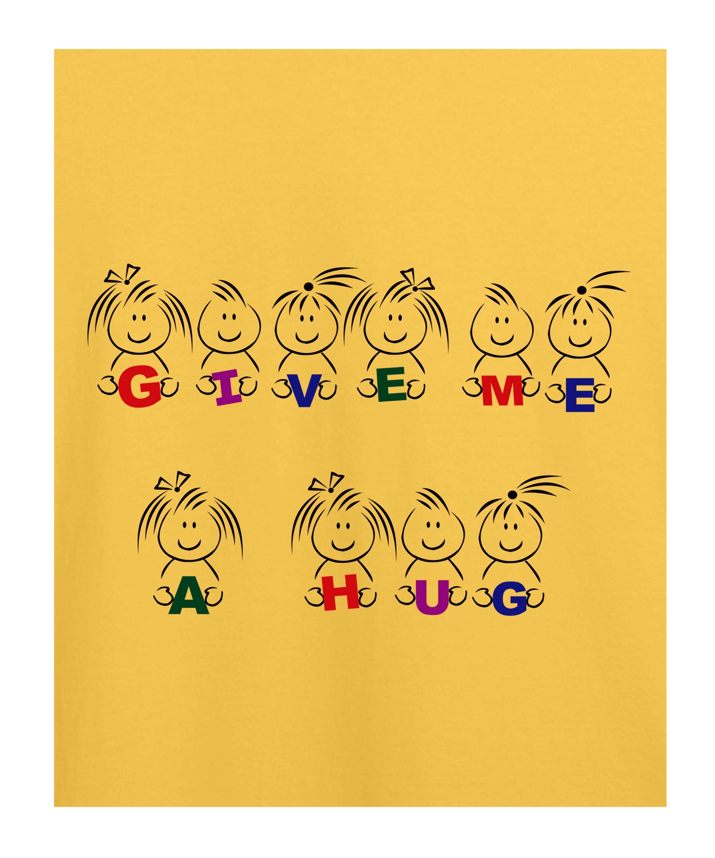 "Give me a Hug" Printed T-shirt for Kids