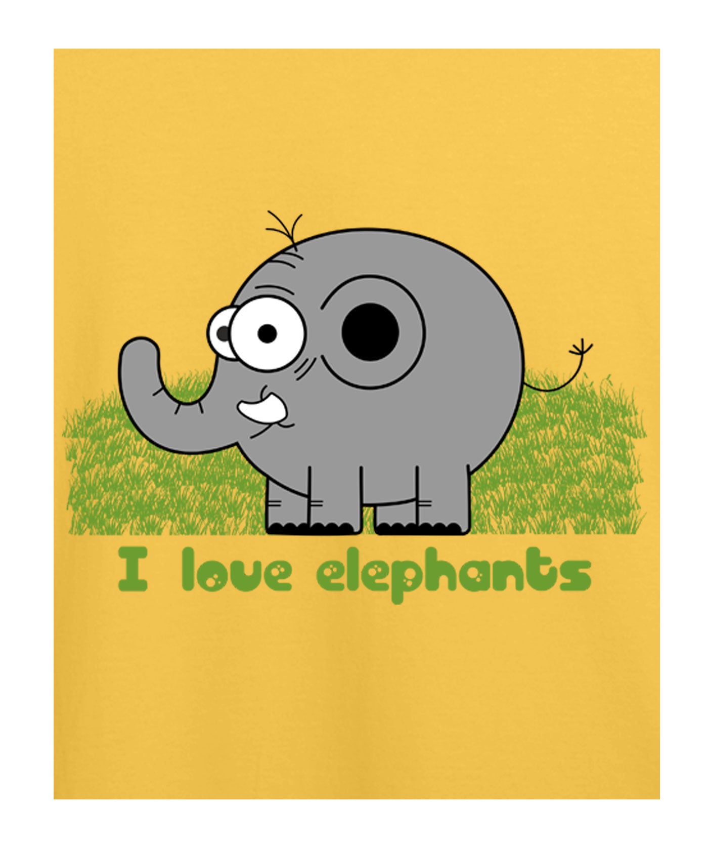 I Love Elephant Printed T-shirt for Kids