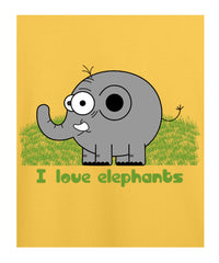 I Love Elephant Printed T-shirt for Kids
