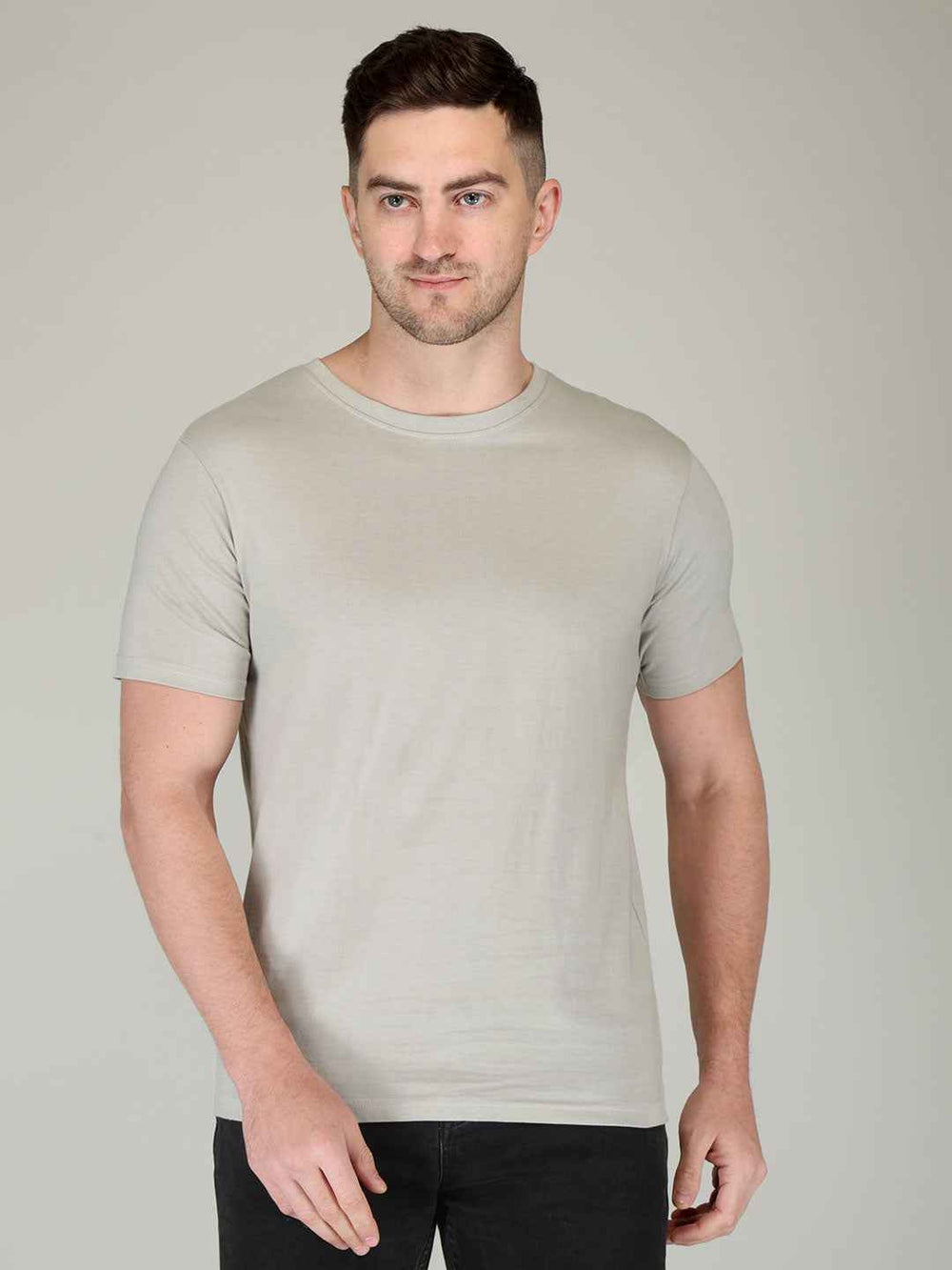 Cloudy Gray Half Sleeve Plain T-shirt