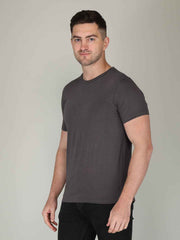 Dark Gray Half Sleeve Plain T-shirt