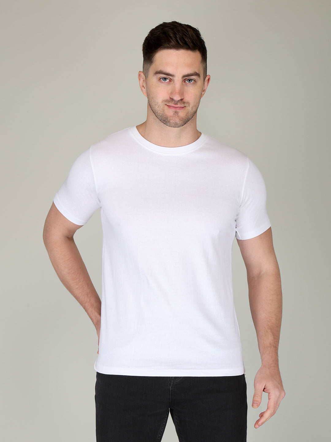plain men's half sleeve t shirt white xs cotton round neck