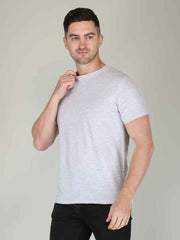 White Half Sleeve Plain T-shirt