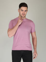 Orchid Purple Half Sleeve Plain T-shirt