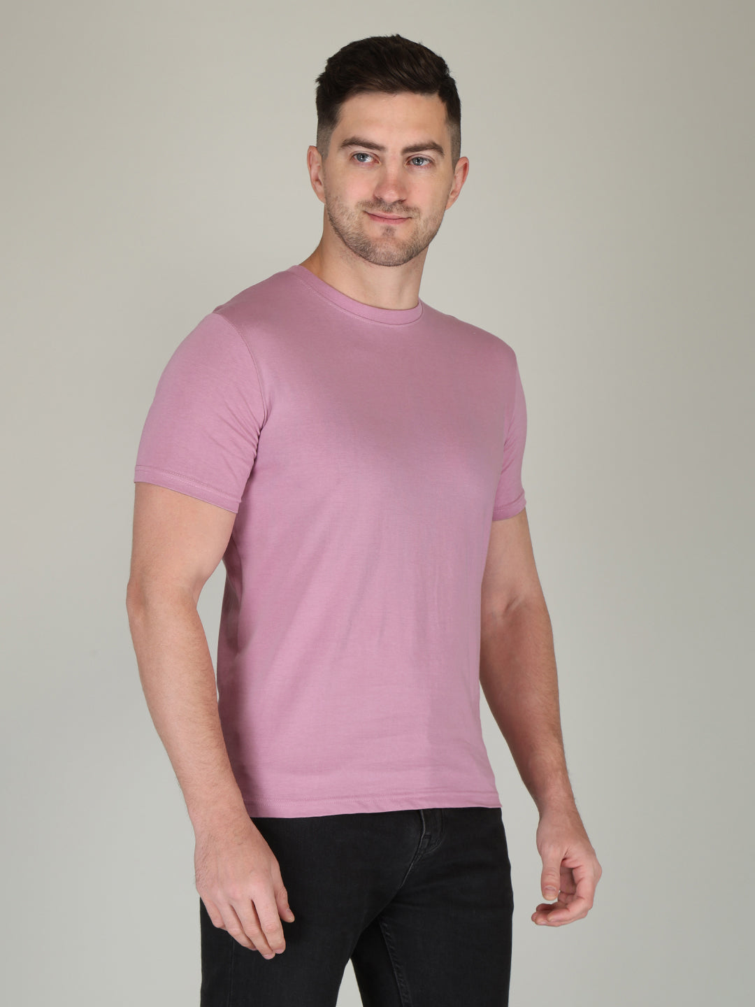 Orchid Purple Half Sleeve Plain T-shirt