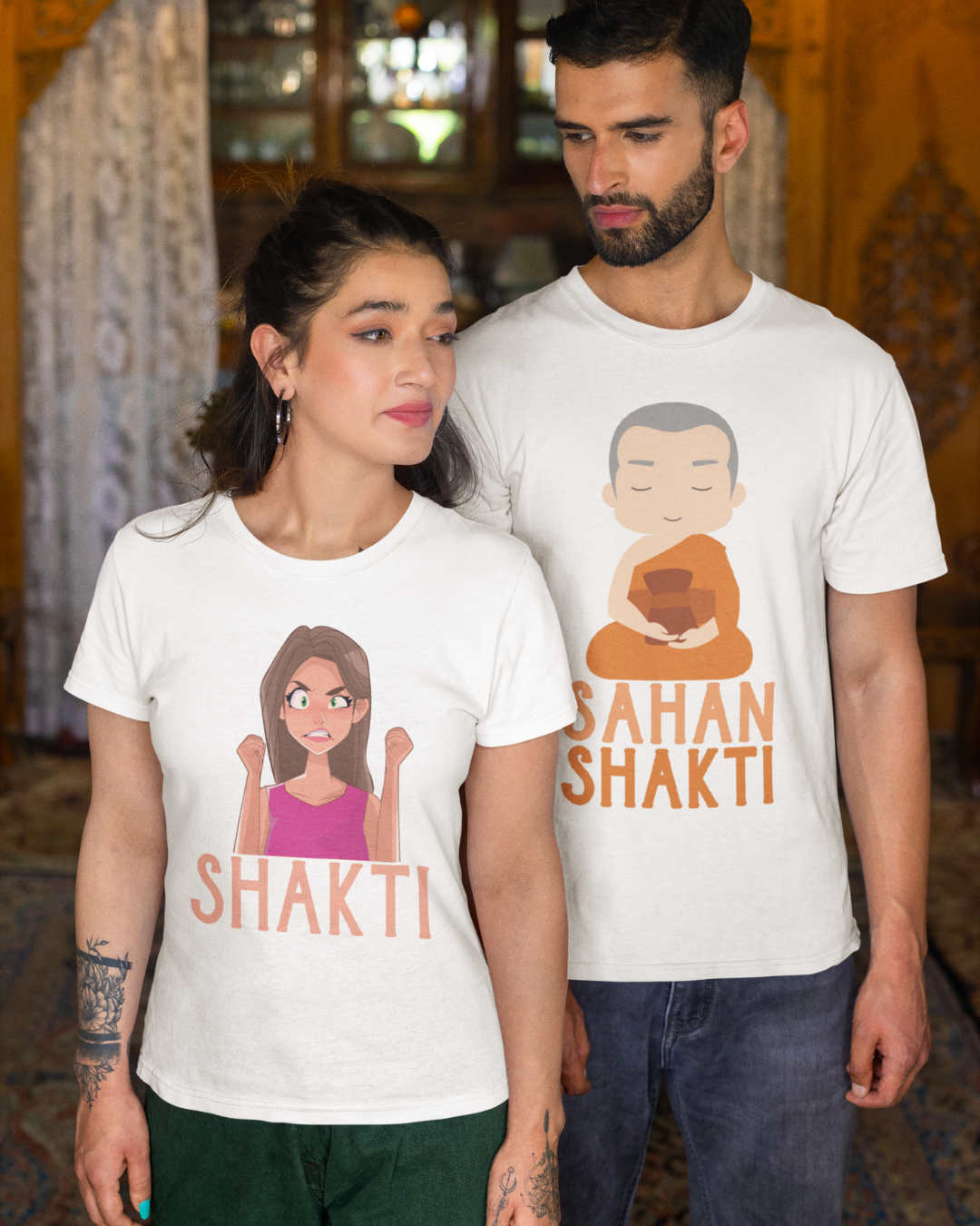 Sahan Shankti Matching Couple T-shirt - White
