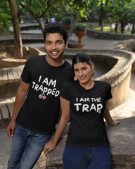 Trap & Trapped Matching Couple T-shirt - Black