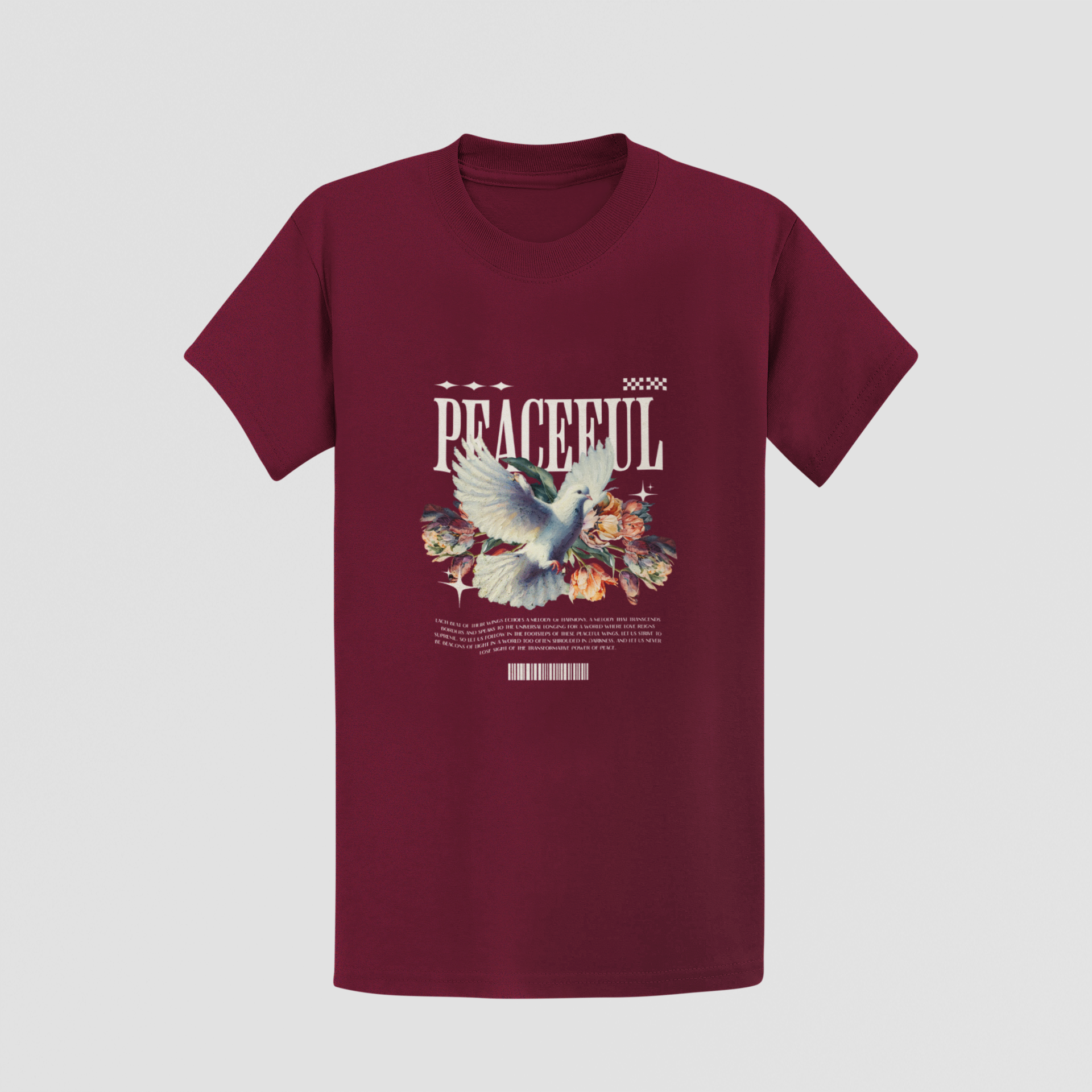 "Peaceful" Dove & Floral Unisex T-Shirt