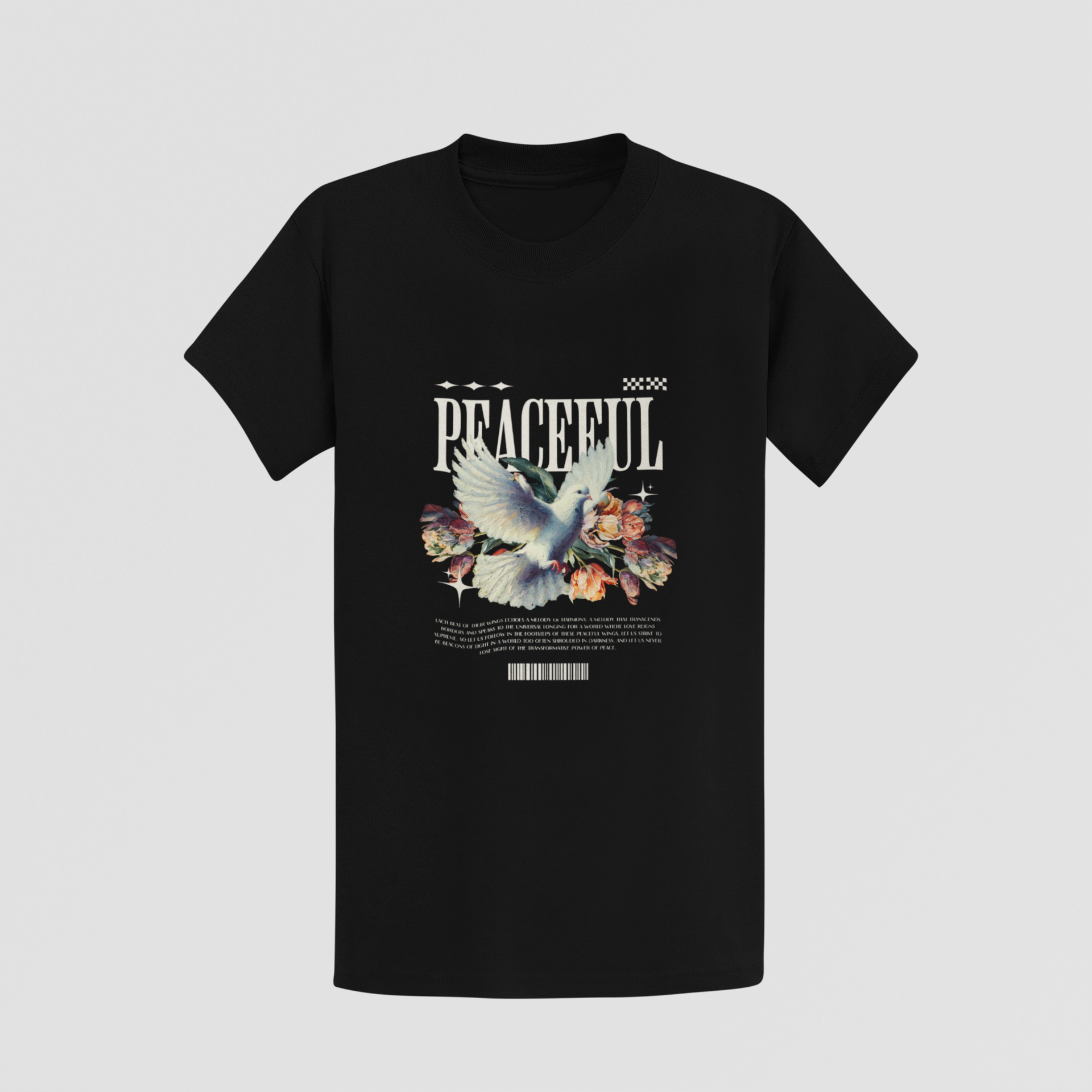 "Peaceful" Dove & Floral Unisex T-Shirt