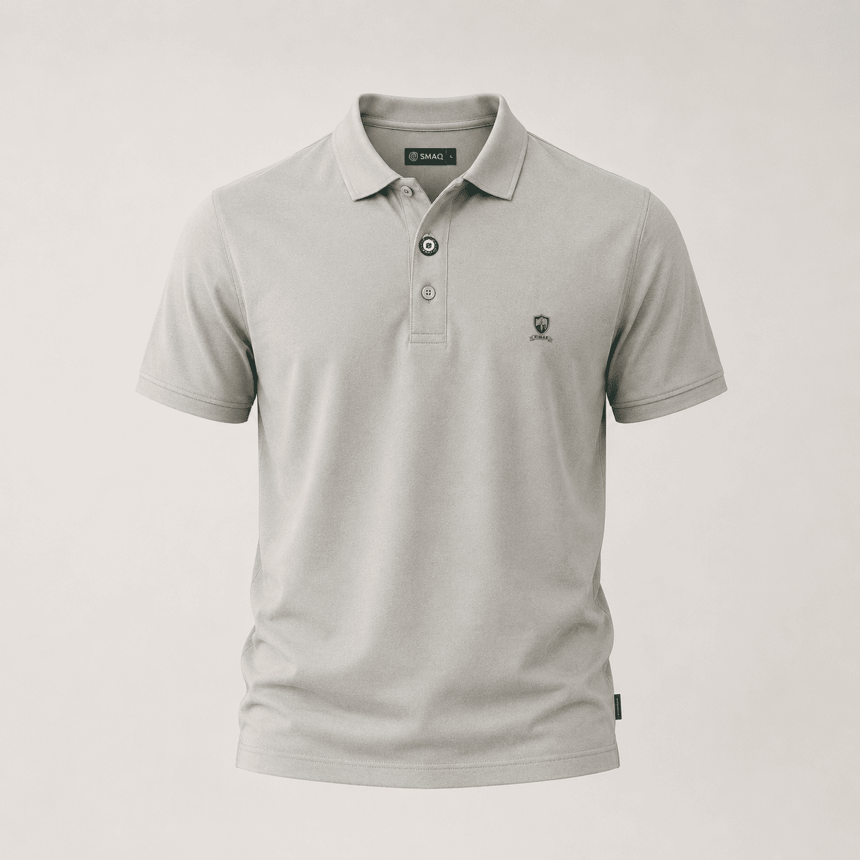 Men's Light Grey Solid Polo T-Shirt