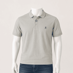 Men's Light Grey Solid Polo T-Shirt